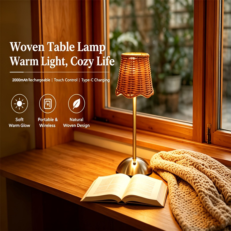 Home Decor Light - Lampada da Tavolo Artistica in Rattan