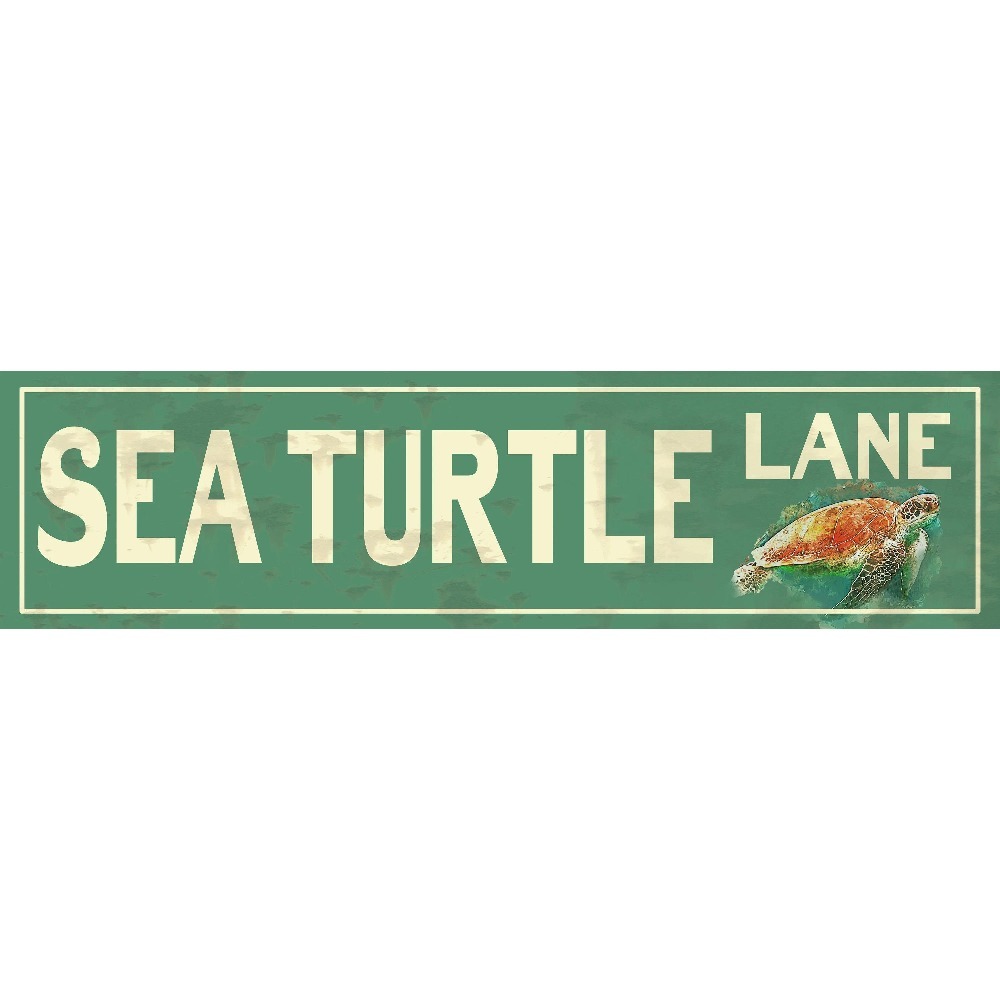 Home Decor Nautical - Targa in Metallo Personalizzabile con Tartaruga