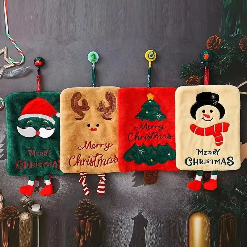 Home Decor Xmas Gifts - Asciugamano da appendere natalizio, simpatico Babbo