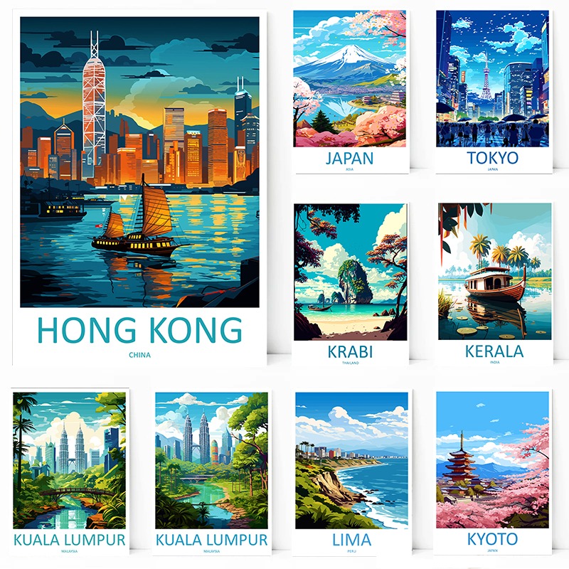Home Decor Kerala - Poster di Viaggio in Tela Senza