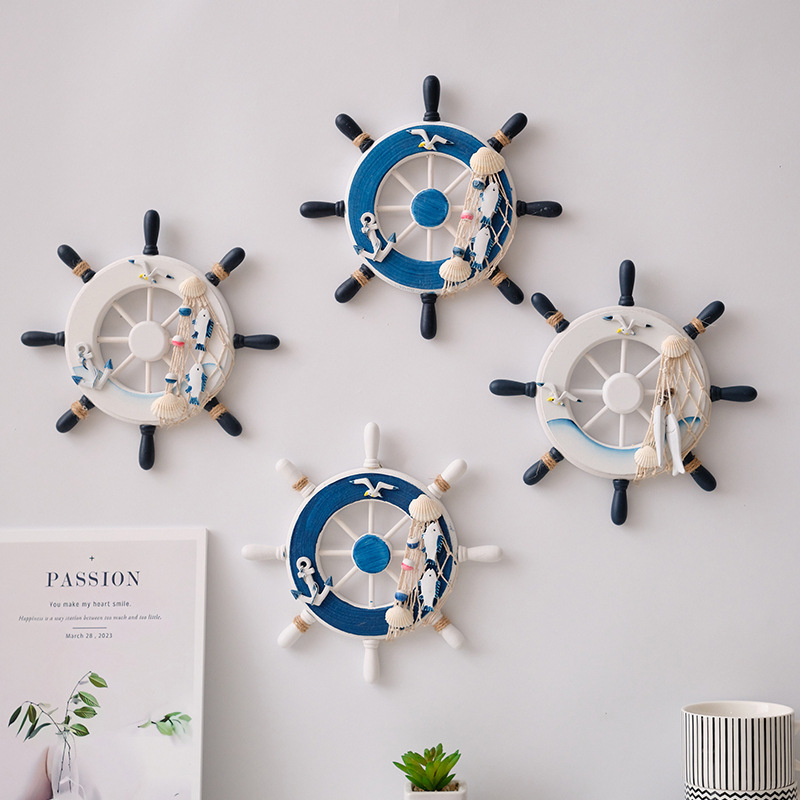 Home Decor Nautical - Timone in Legno Stile Mediterraneo per