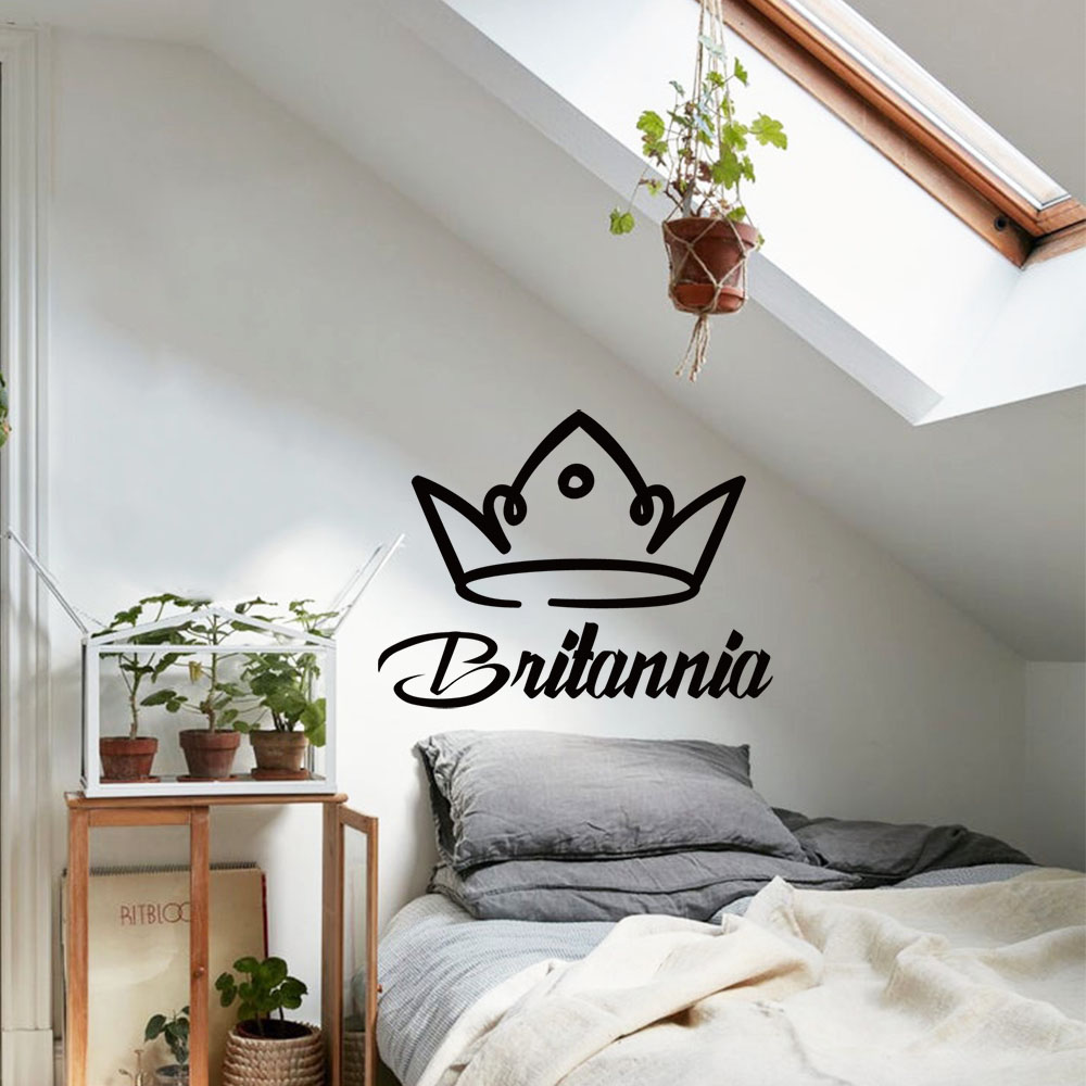Home Decor Wall Stickers - Adesivo Decorativo Impermeabile con Corona Romantica