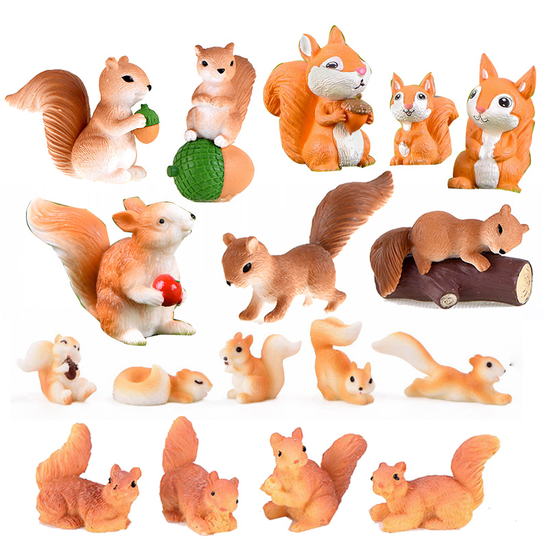 Home Decor Korea - Foresta simulata scoiattolo figurine in miniatura