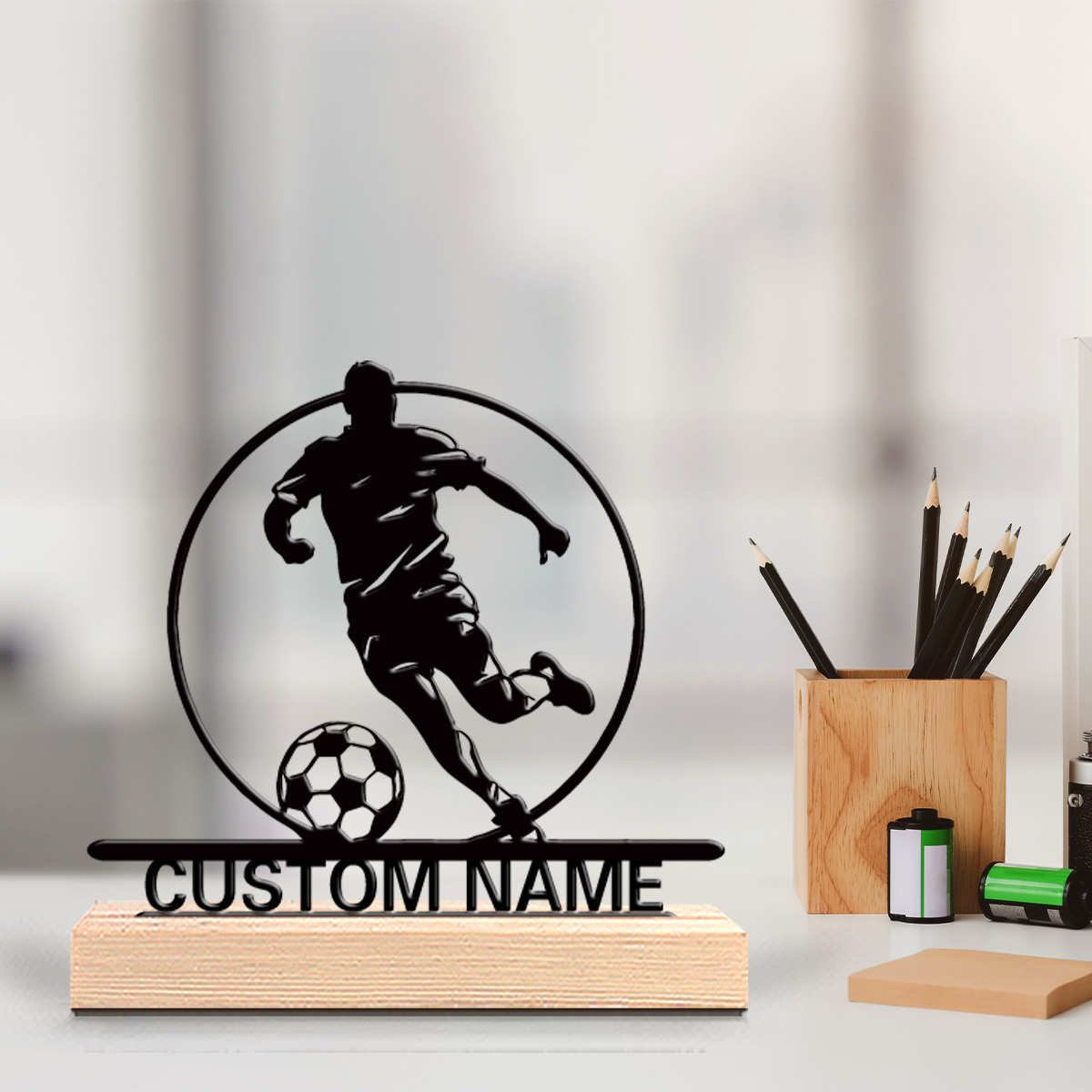 Home Decor Mod - Statua in Metallo Personalizzata di Calciatore
