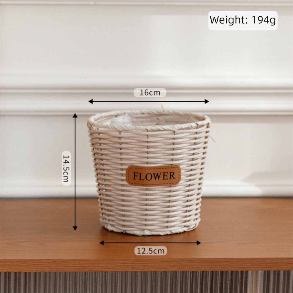 Rattan Plant Basket - Cesto Decorativo da Tavolo in Finto