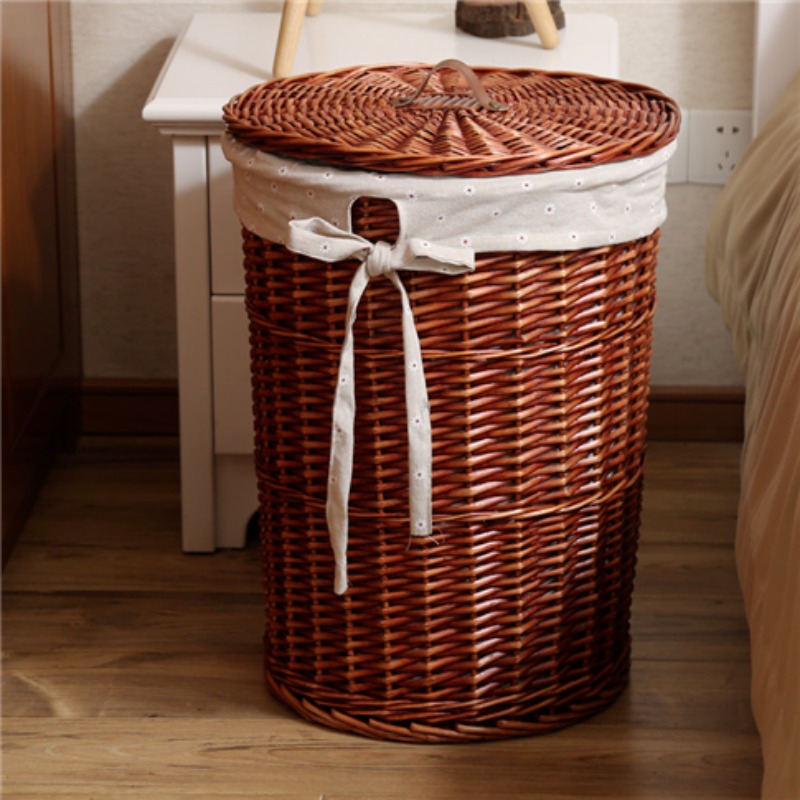 Rattan Plant Basket - Cesto per vestiti sporchi intrecciato in