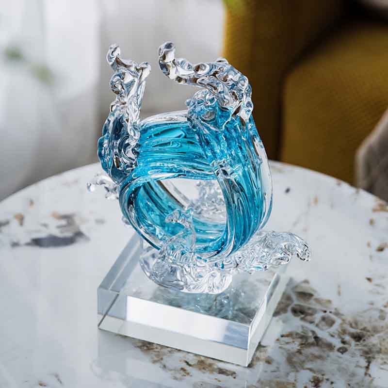 Home Decor Y2K - Scultura astratta di artigianato di vetro