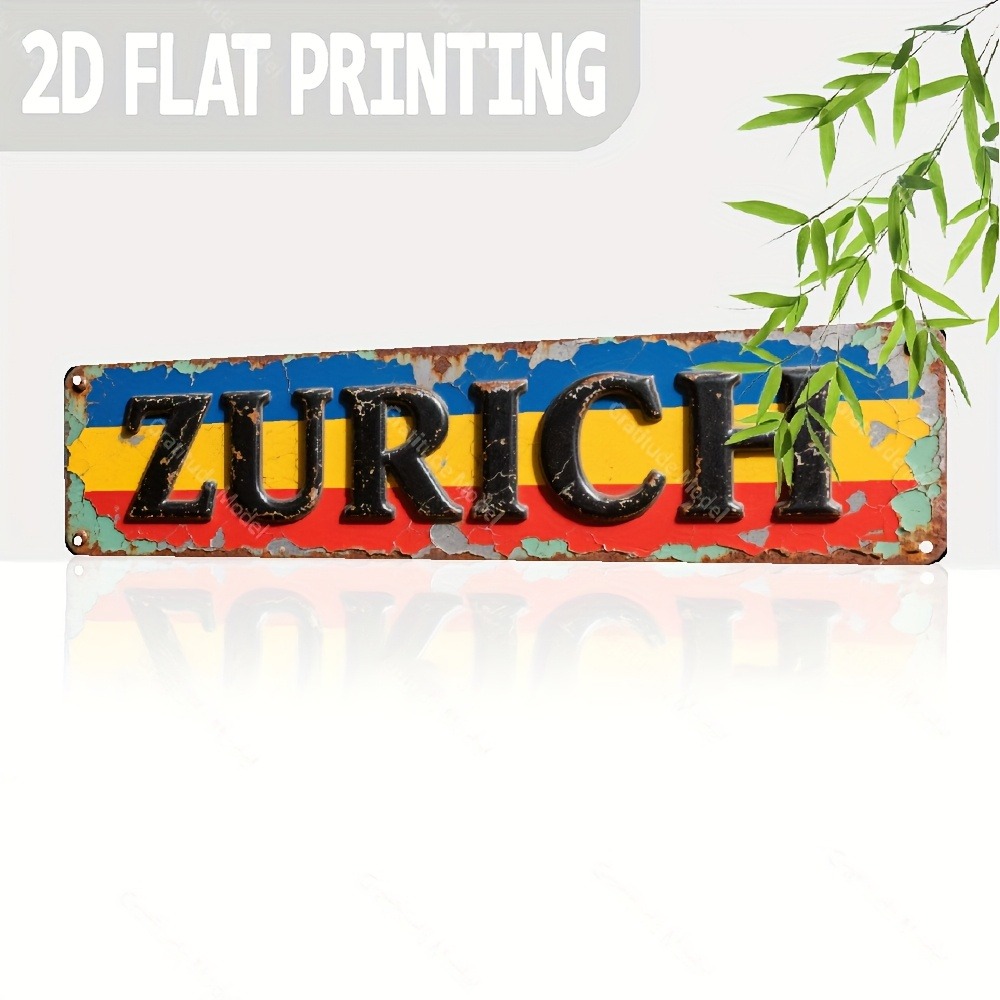 Home Decor Zurich - Insegna Personalizzata di Zurigo 2D Piatta