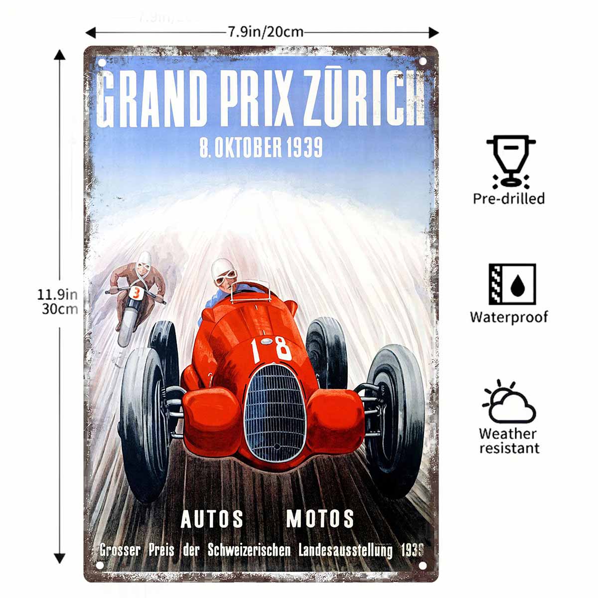Poster Vintage 2D in Metallo d - Home Decor Zurich recensione e prezzo