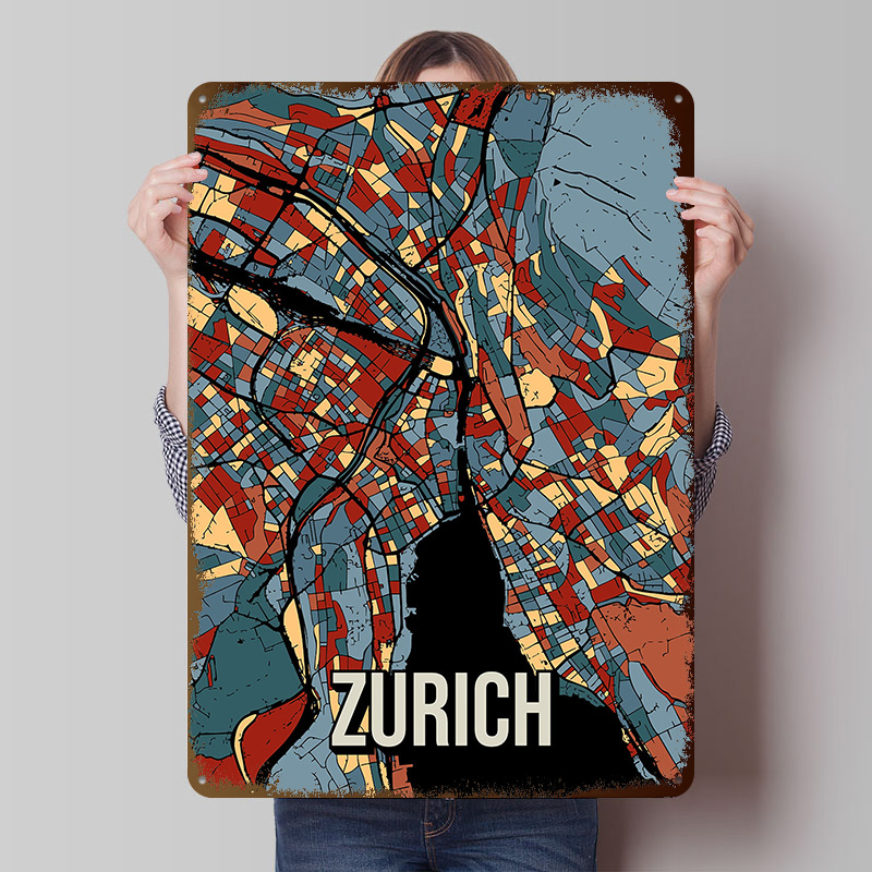 Poster in Latta con Mappa di Z - Home Decor Zurich recensione e prezzo