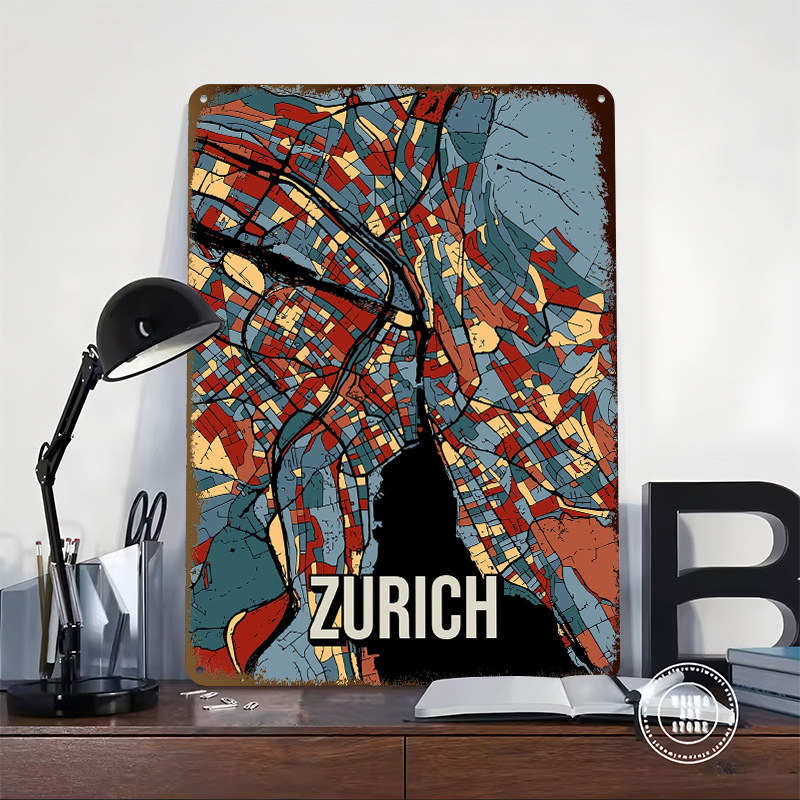 Poster in Latta con Mappa di Z - Home Decor Zurich recensione e prezzo