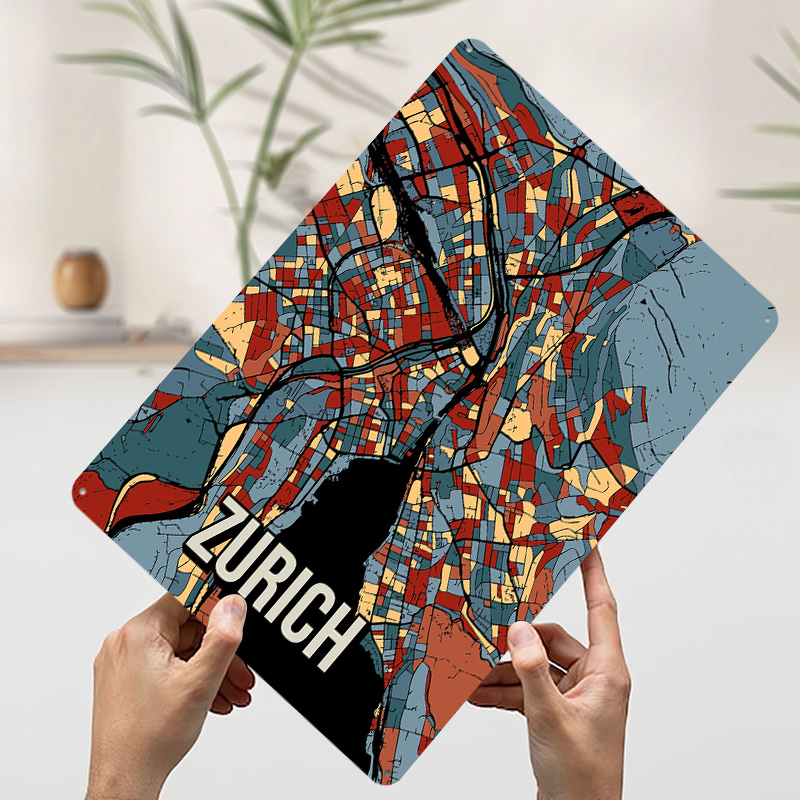 Poster in Latta con Mappa di Z - Home Decor Zurich recensione e prezzo