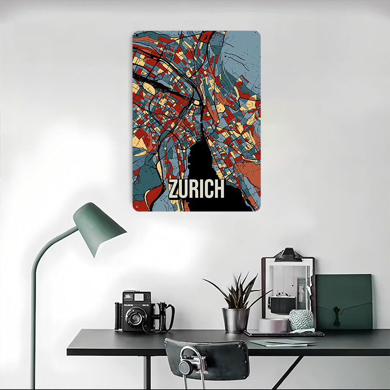 Poster in Latta con Mappa di Z - Home Decor Zurich recensione e prezzo