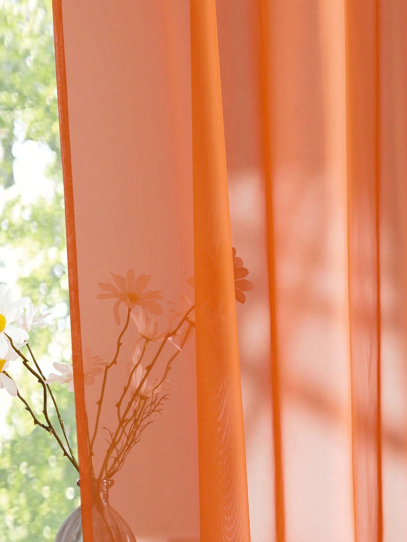 1 pz Elegante Tenda in Organza - Home Decor Orange recensione e prezzo