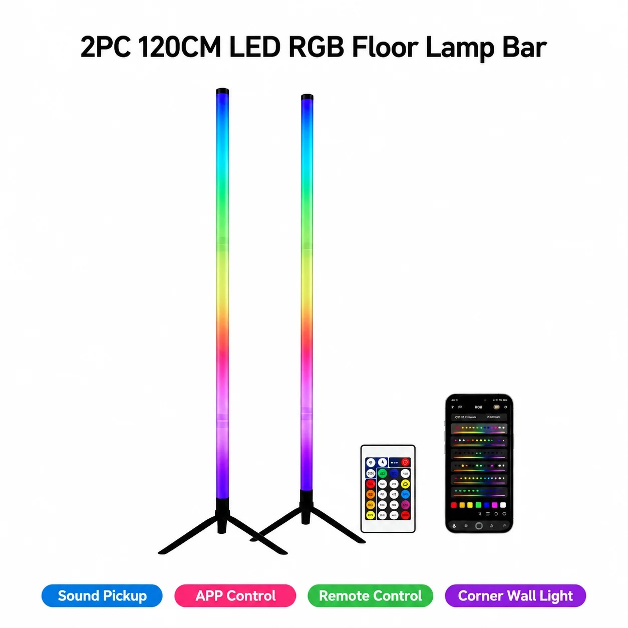 2 Pezzi Lampada da Terra RGB 1 - Home Decor Light recensione e prezzo